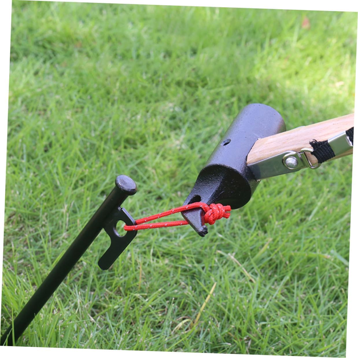 8pcs Heavy Duty Metal Tent Stakes Set 30cm Black Landscape Stakes with Storage Bag for Outdoor Camping Tent Ground Anchors and Tarp Fixing