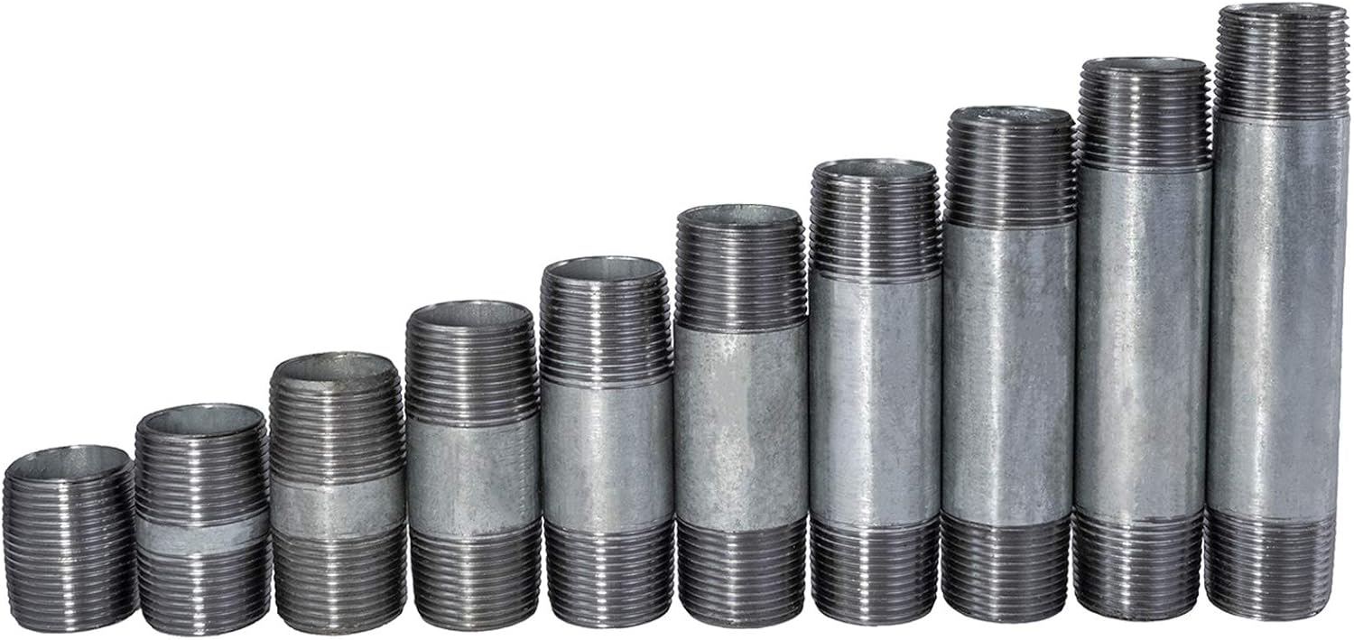 Everflow Supplies NPGS3400 Schedule 40 Welded Steel Nipple, Silver