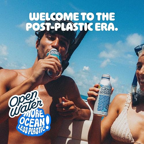 Vista 4 de Open Water Agua embotellada con electrolitos en botellas de aluminio de 16 onzas (1 estuche, 12 botellas, todavía), sin BPA y respetuoso