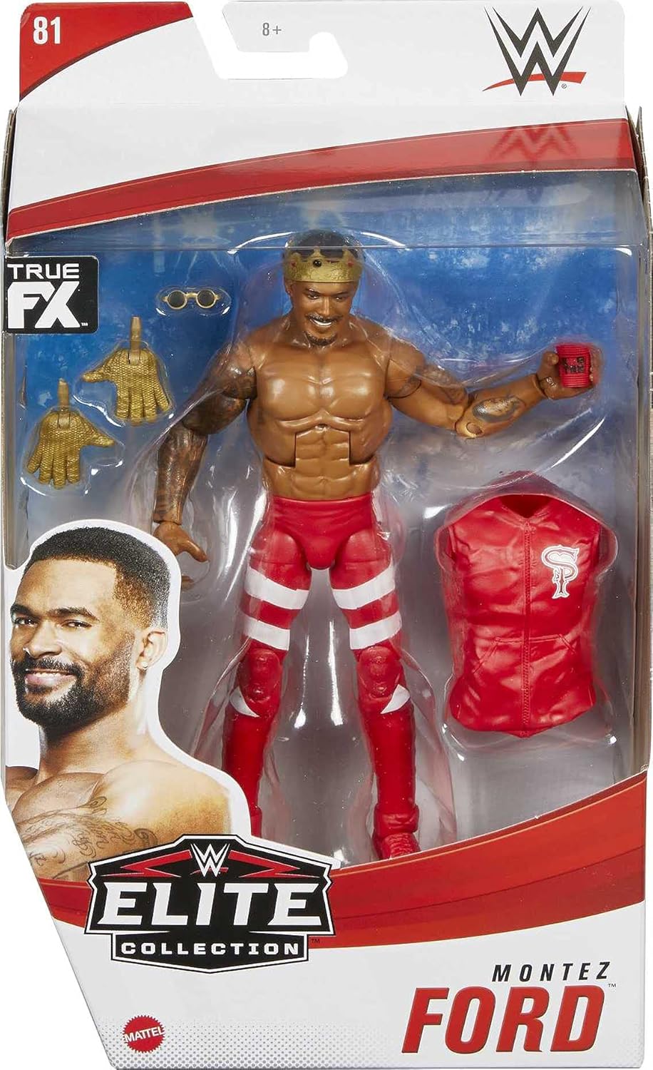 WWE Montez Ford Elite Collection Series 81 Action Figure 6 in Posable Collectible Gift Fans Ages 8 Years Old and Up​