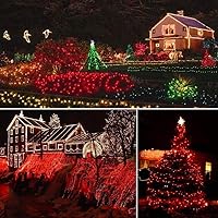 Vista 3 de iShabao Luces solares de Navidad para exteriores, 33 pies, 100 luces LED solares de cadena de hadas, 8 modos, luces de Navidad impermeables