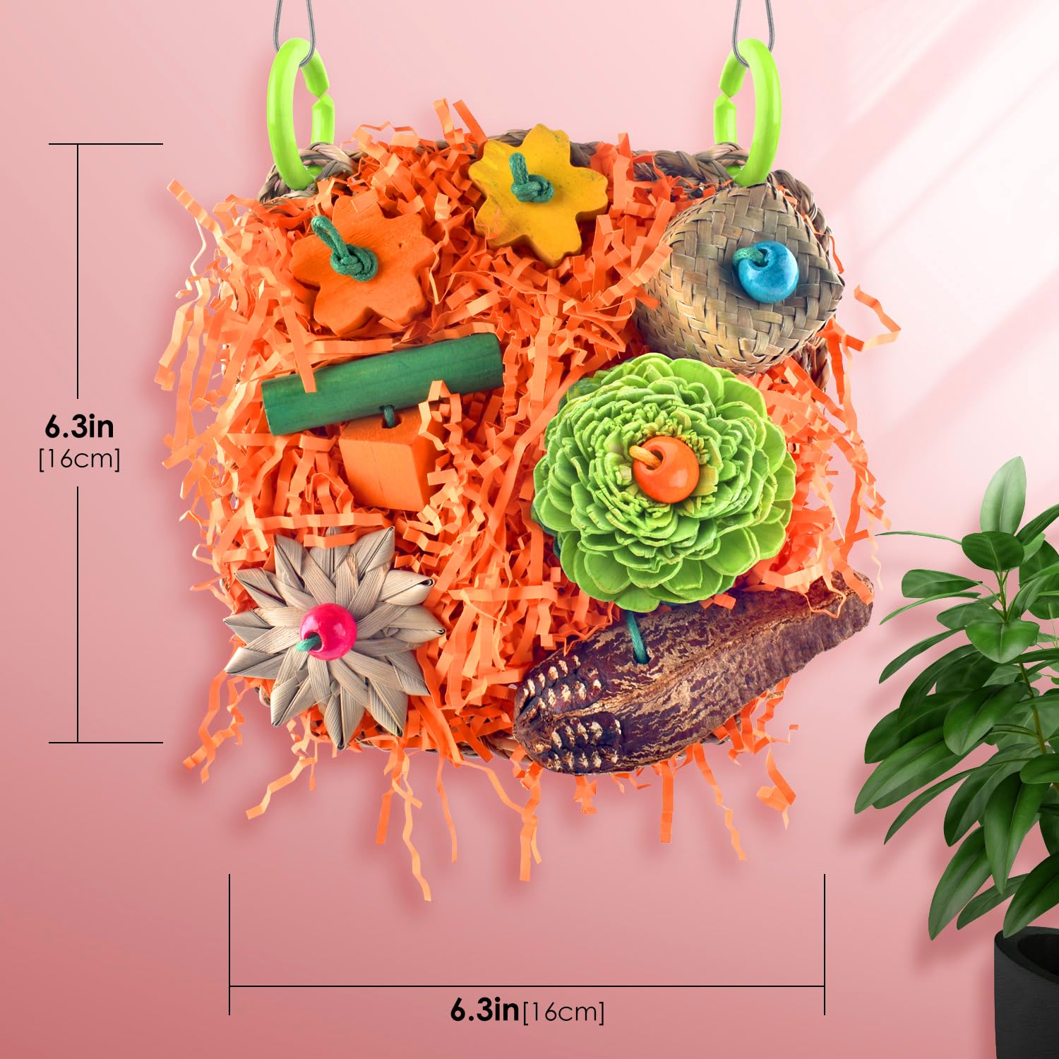 KATUMO Bird Toys, Conure Grass Mat Shredder Toys Parakeet Toys Parrot Foraging Toys for Cockatiel Conure Lovebird Parakeet Small to Medium Birds - image 2