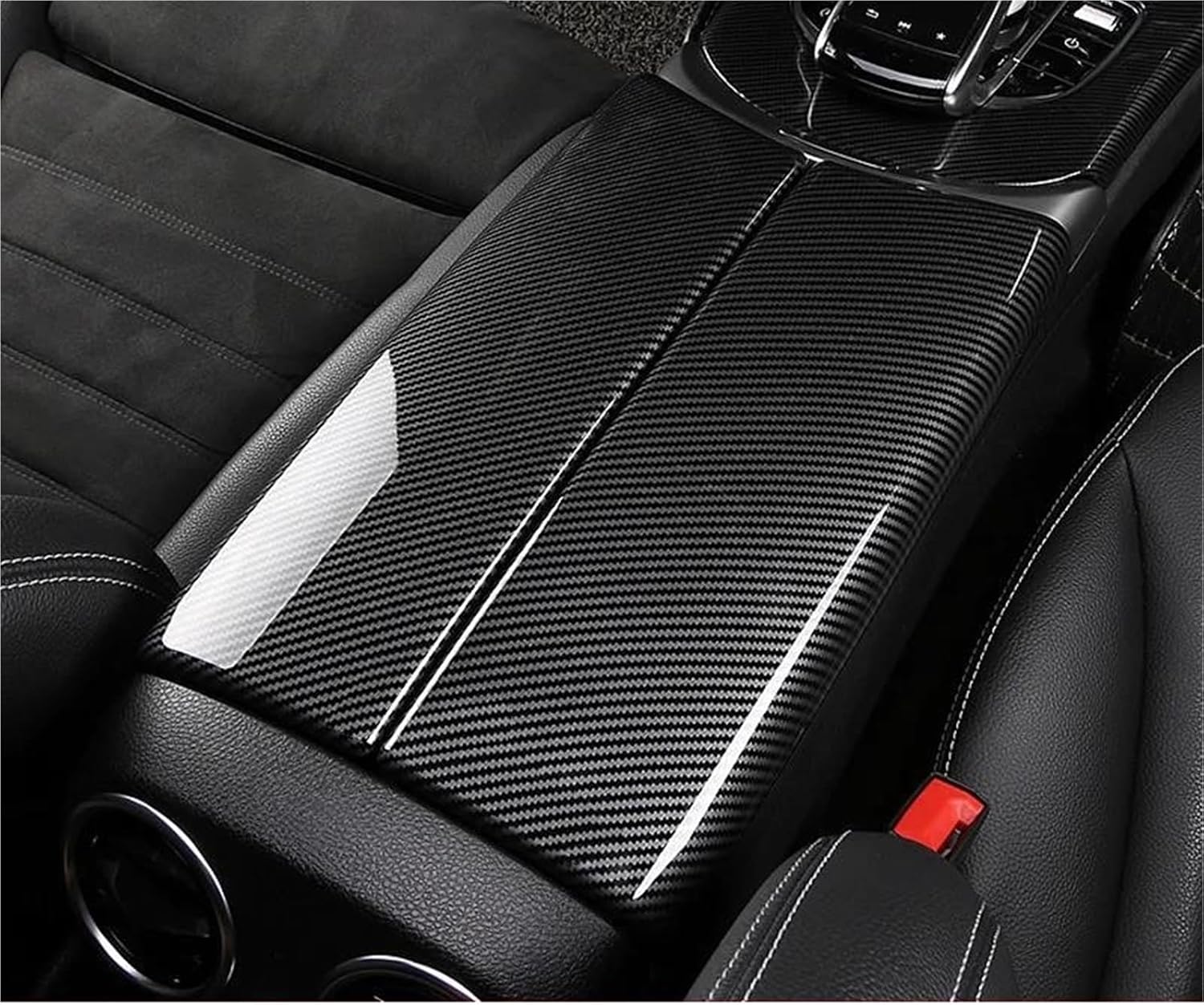 Armrest Box Protection Cover Compatible with Benz C E GLC Class W213 W205 X253(GLC C Class W205)