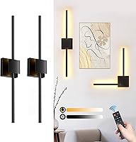 Torchlet Battery Operated Wall Sconces Set of 2: 12000mAh Rotatable Dimmable LED Picture Lights w/ Remote, 3000-6500K for Bedroom Living Room Mirror, 28.3"