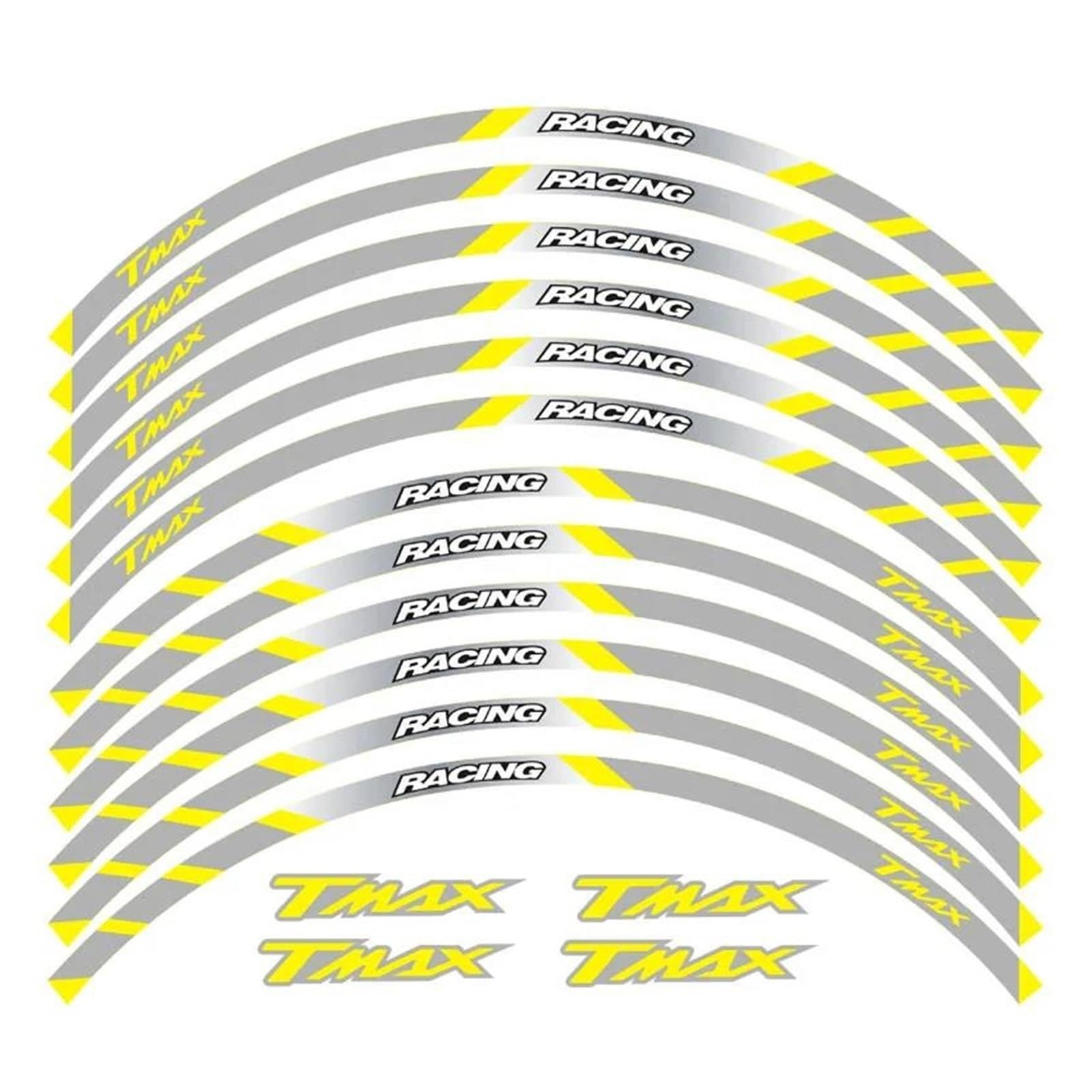 Motorcycle Front and Rear Wheels Edge Outer Rim Sticker Reflective Stripe Wheel Decals for Yamaha Tmax