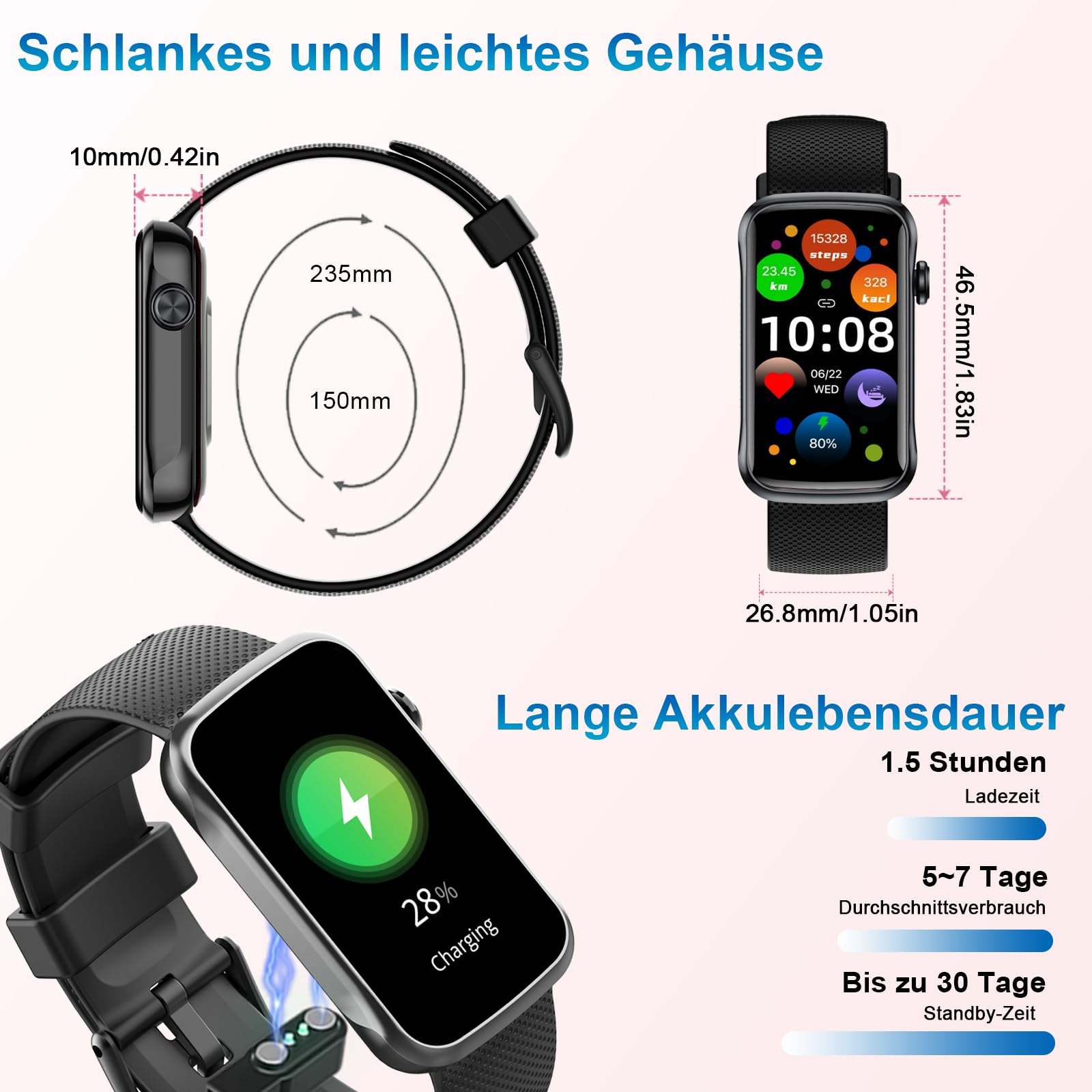Motast Smartwatch Herren Damen,2026 1,57" HD Smart Watch Fitness-Tracker | Fitnessuhr Damen Bluetooth-5.4-Anrufe,IP68 Wasserdicht Sportuhr,123+ Sportmodi,Schrittzähler/Herzfrequenz/SpO2/Schlafmonitor