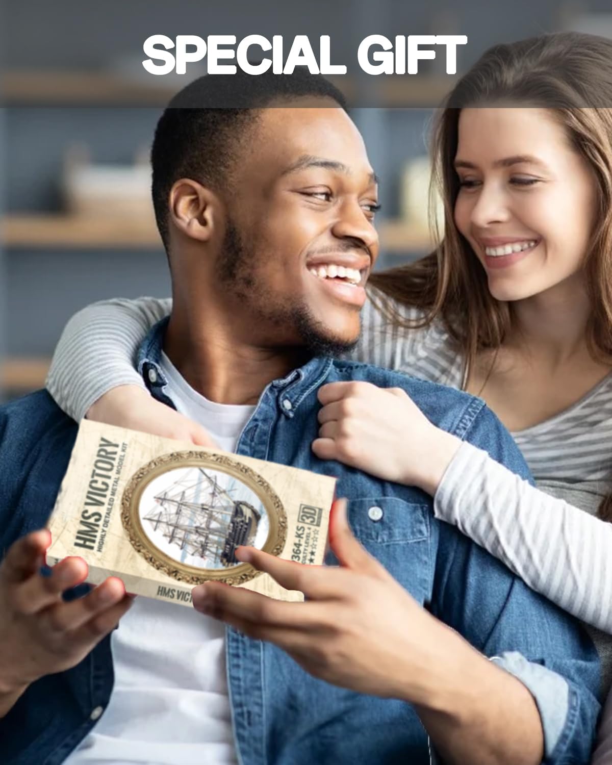 Piececool 3D Metal Puzzles for Adults, HMS Victory Battleship Model Kits Crafts for Adults to Build DIY Models Puzzles, Ideal Creative Great Gift for Family Time Home Decor- 389Pcs