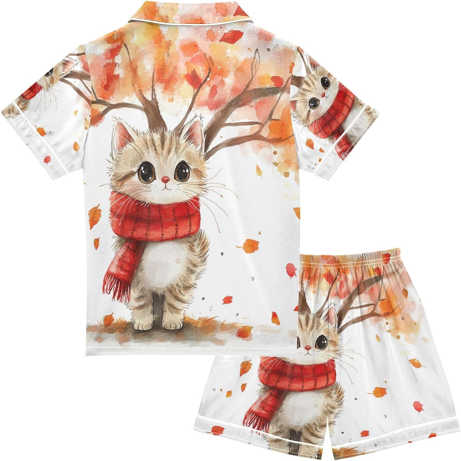 Silk Pajamas Sets Soft Satin 2 Piece Pjs Set Short Sleeve Sleepwear Nightwear