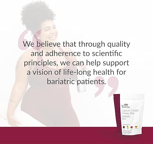 Vista 8 de Bariatric Advantage Masticable Ultra Solo con Hierro, Cítricos, 30 unidades y Citrato de Calcio Bocados Masticables 500 mg - Sabor Surtido