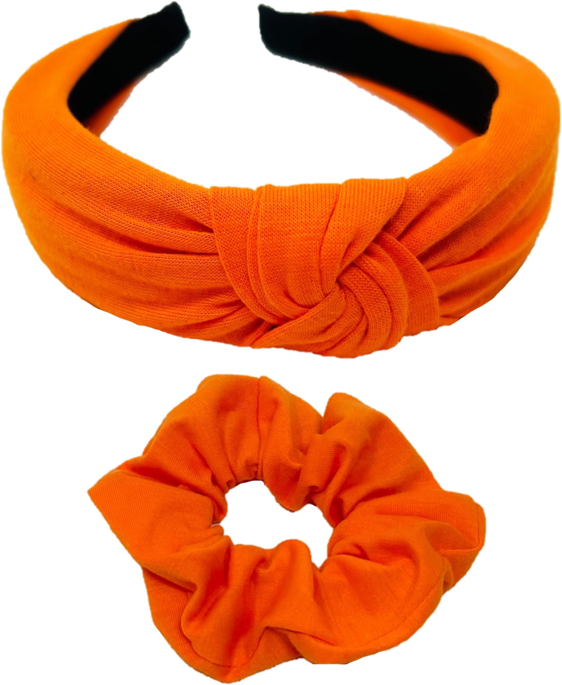 Shimmer Anna Shine Orange Headbands and Scrunchies for Women and Girls (Orange Headband and Scrunchie)