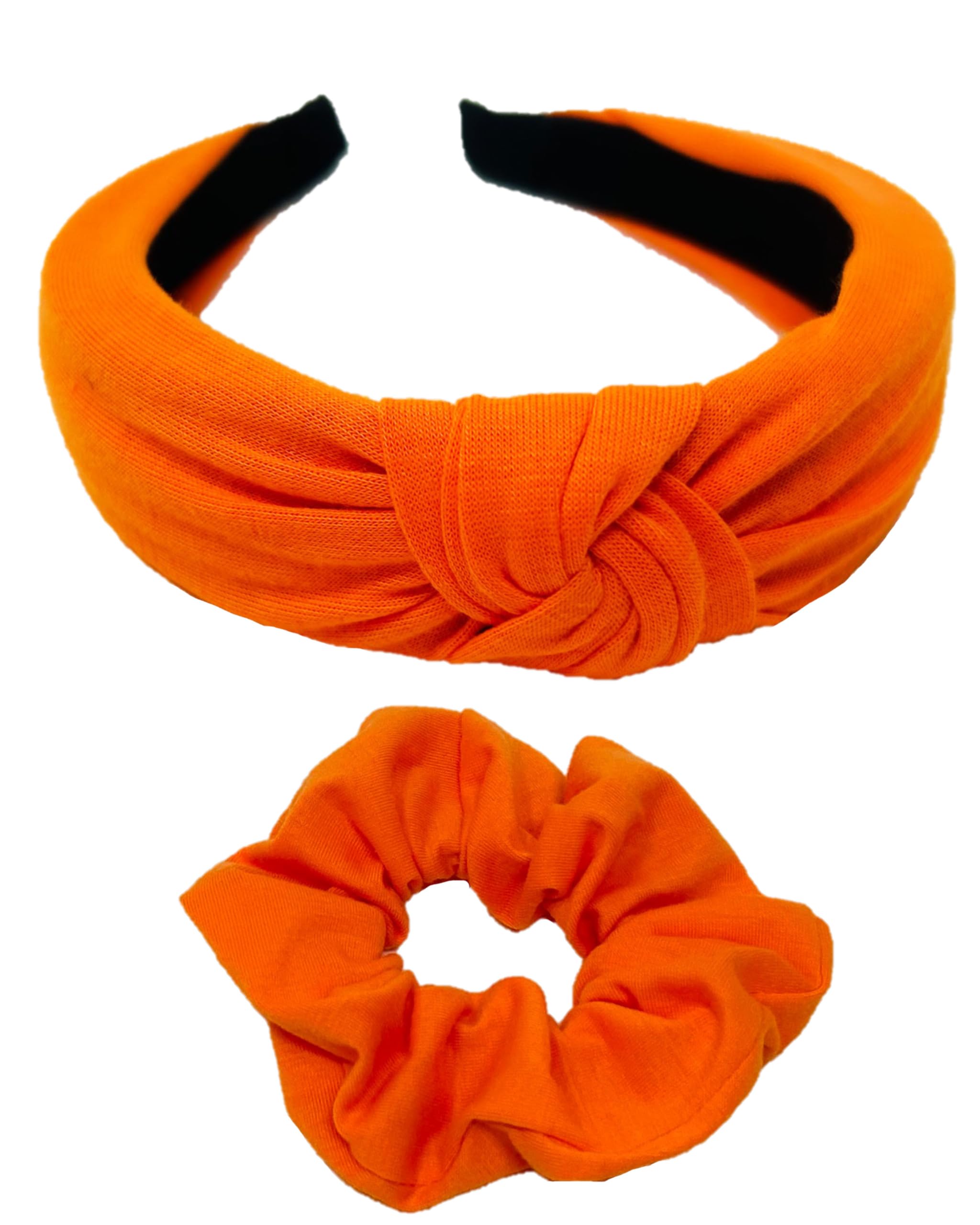 Shimmer Anna Shine Orange Headbands and Scrunchies for Women and Girls (Orange Headband and Scrunchie)