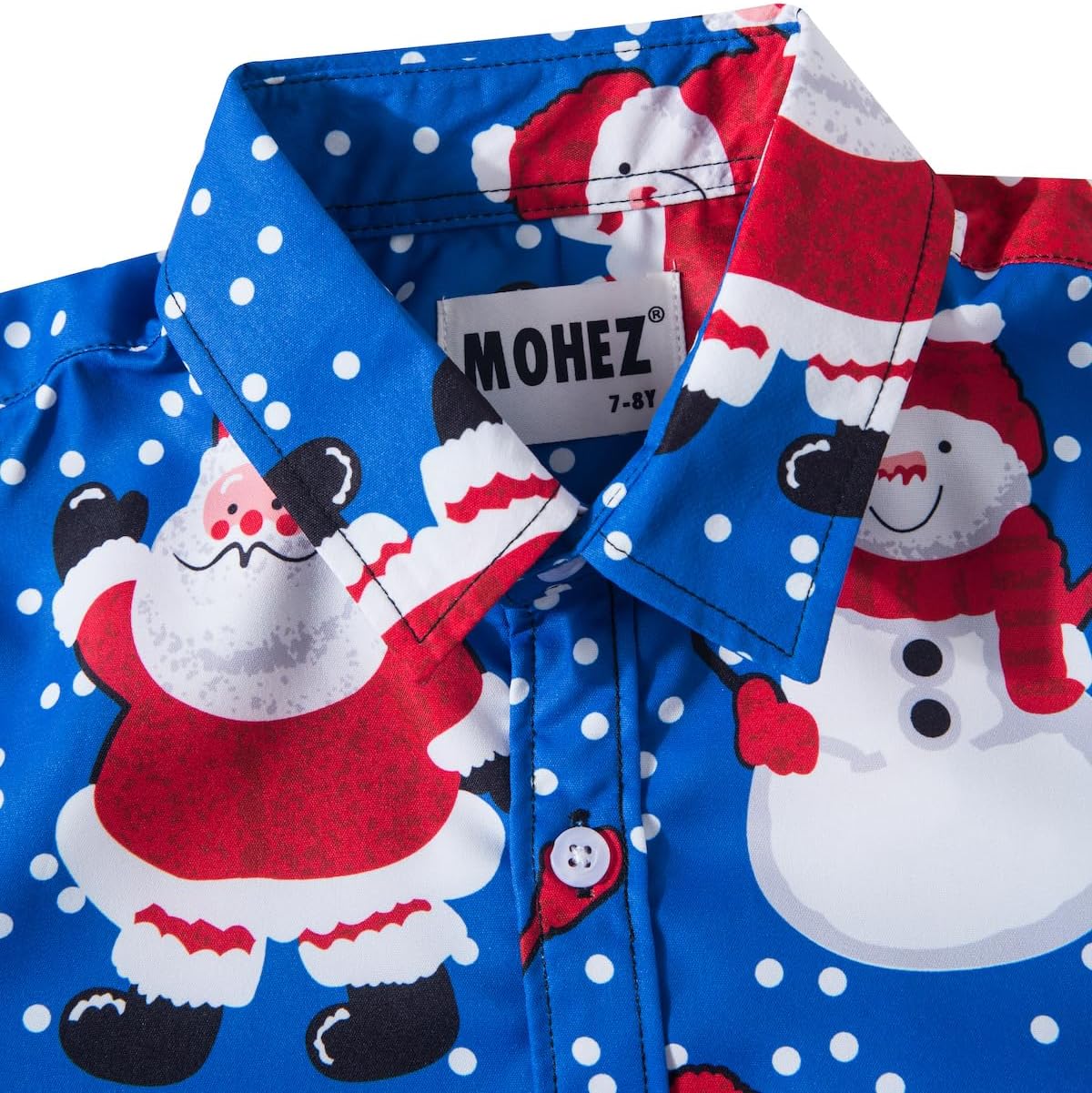 Boys Christmas Shirt for Kids Santa Claus Party Ugly Printed Casual Short Sleeve Button Down Hawaiian Dress Shirt - Image 4