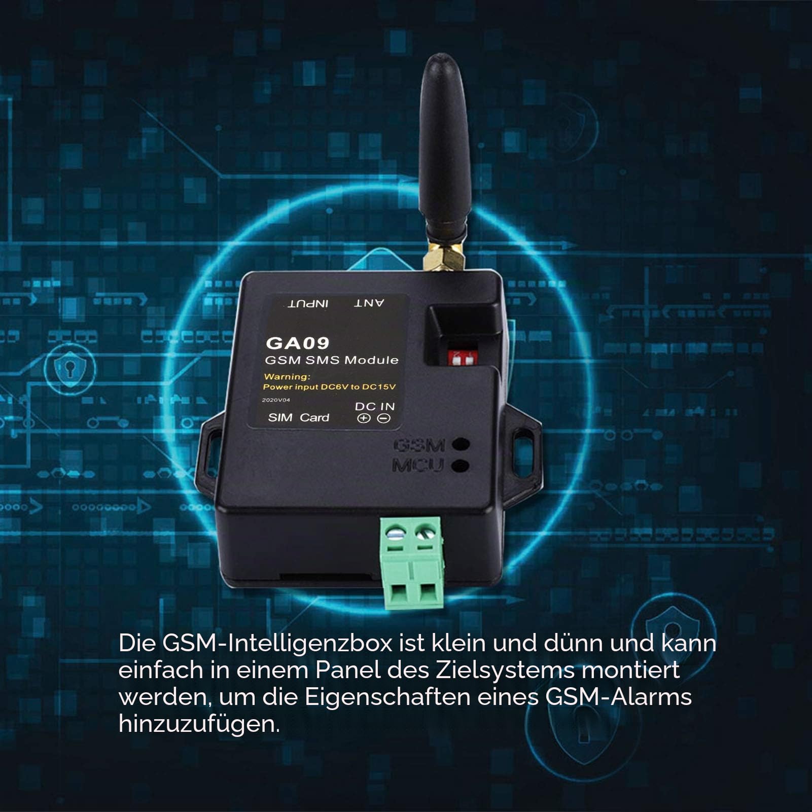 GSM-Alarmsystem 8 Kanäle mit 4G Modul & SIM-Karte – SMS Alarm Telefonanrufe für Haus Sicherheit, 24V DC Alarmzentrale, Kabelgebundenes GSM Alarmmodul Antenne Remote-SMS-Alarm und Benutzerdefinierten