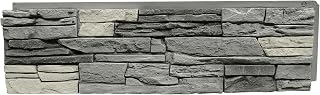 GenStone Northern Slate Faux Stacked Stone Panels 42x12in - Easy DIY Install, Shiplap Edges for Seamless Interior/Exterior Siding