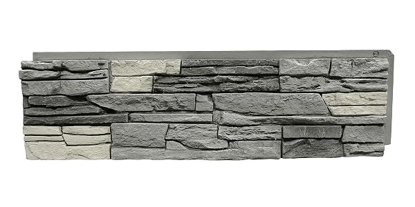 GenStone Faux Stacked Stone Panel 41 x 11.25 in Northern Slate Color for Do It Yourself Friendly Home Improvement Projec