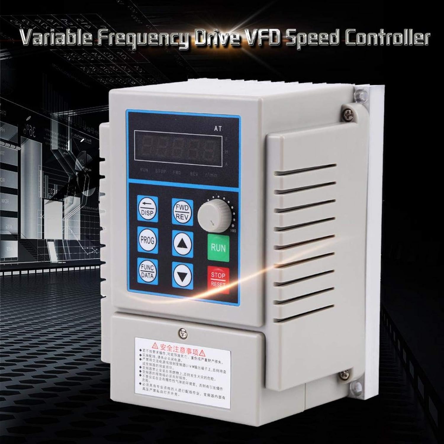 AT2-0450X Variable Frequency Drive Converter, 2.5A 220V VFD Converter Motor Speed Controller for Single-Phase 0.45kW Motor