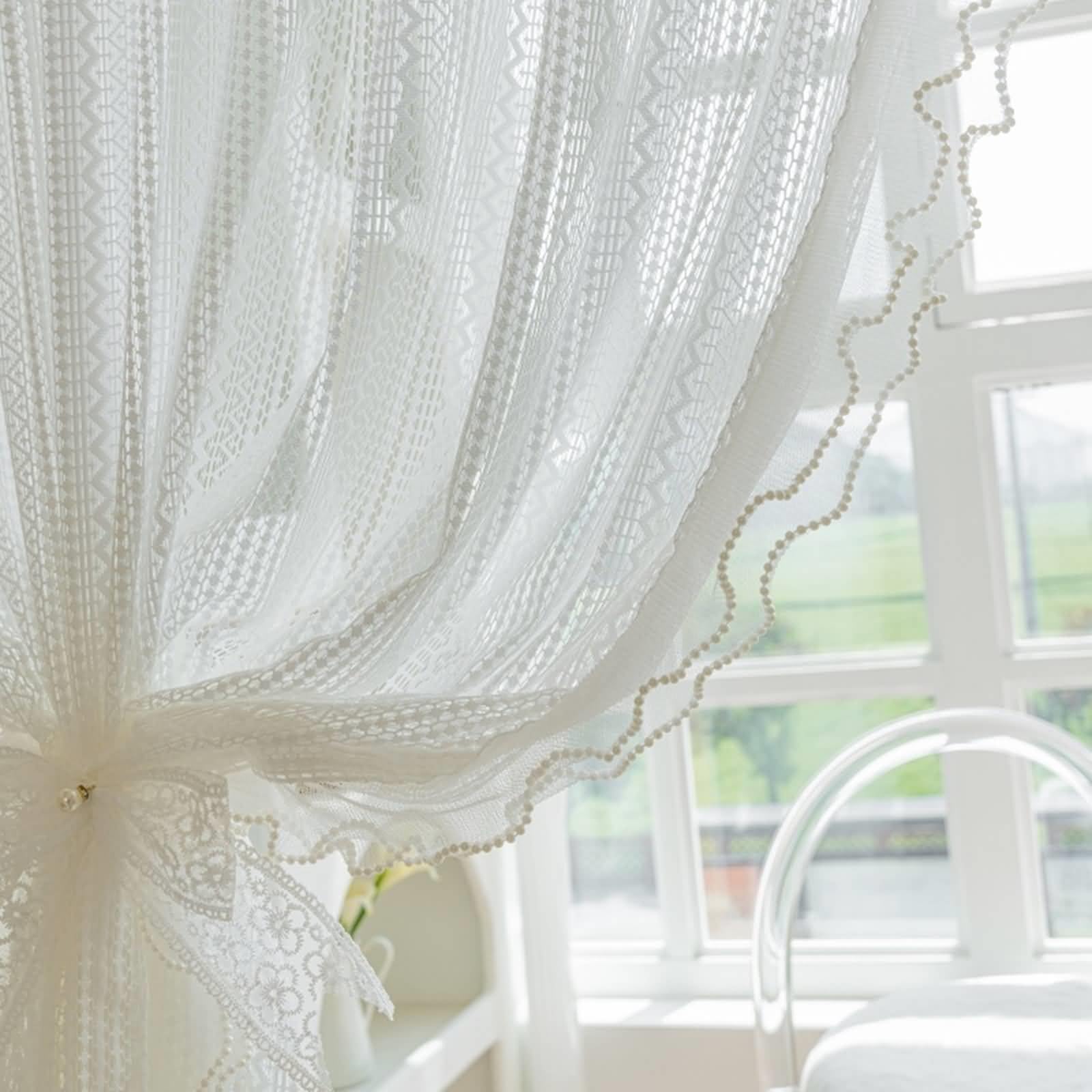 Voilage interieur brodé Beydodo : rideaux transparents haut de gamme à oeillets