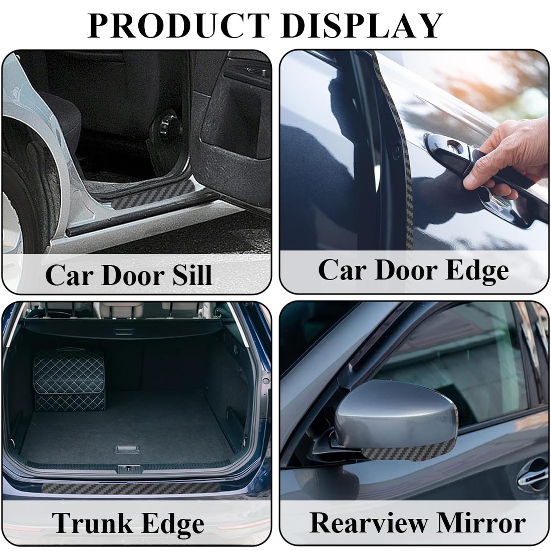 Striscia autoadesiva decorativa 5m 20mm effetto carbonio per Auto Moto Barca