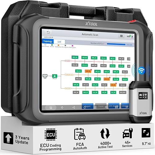 XTOOL D9S PRO ECU Programming and Coding Automotive Scan Tool: 2025 with FCA AutoAuth, Topology Map OBD2 Scanner Diagnostic Tool, Bidirectional/45+ Services, DoIP/CAN FD, 3-Year Update