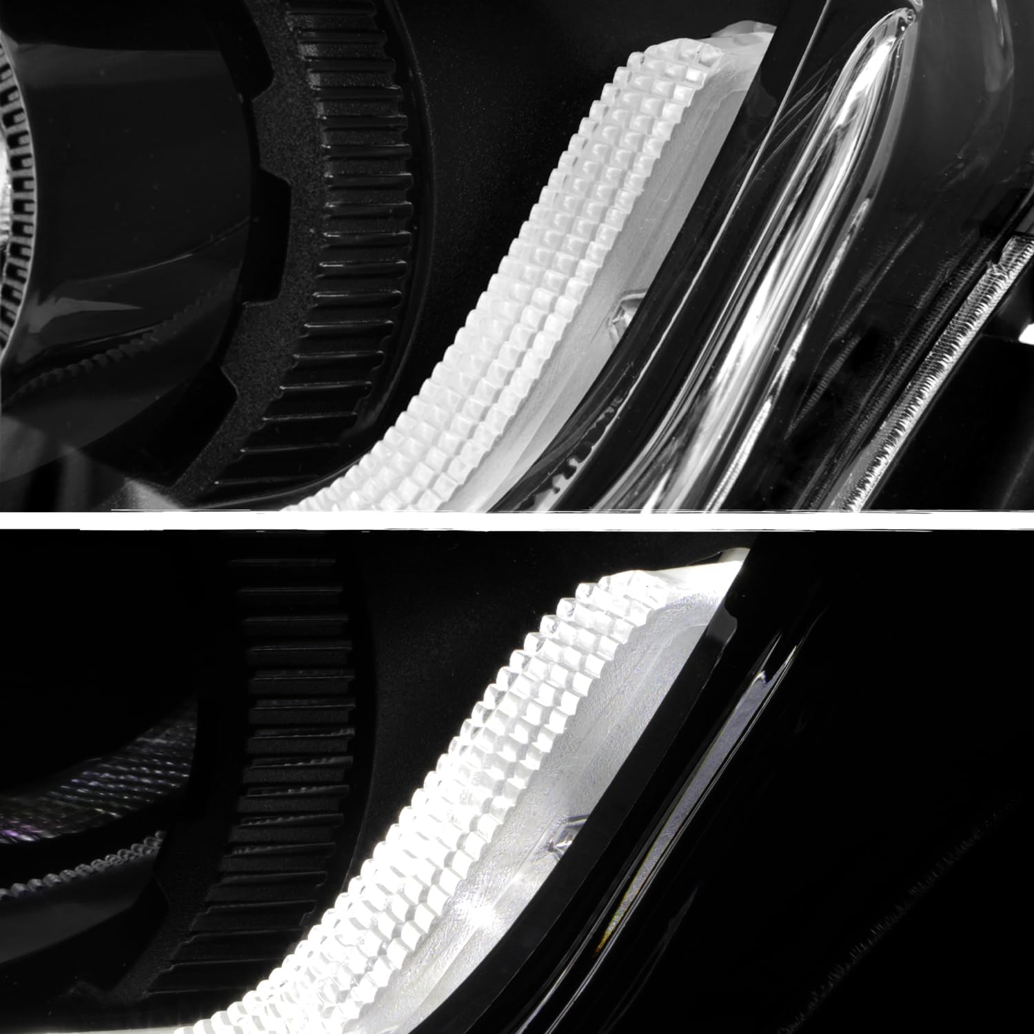 AKKON - Fit 2016-2018 Chevy Camaro 2019-2023 ZL1 [HID/Xenon] Black Projector Headlight Pair Driver+Passenger w/LED Tube Running