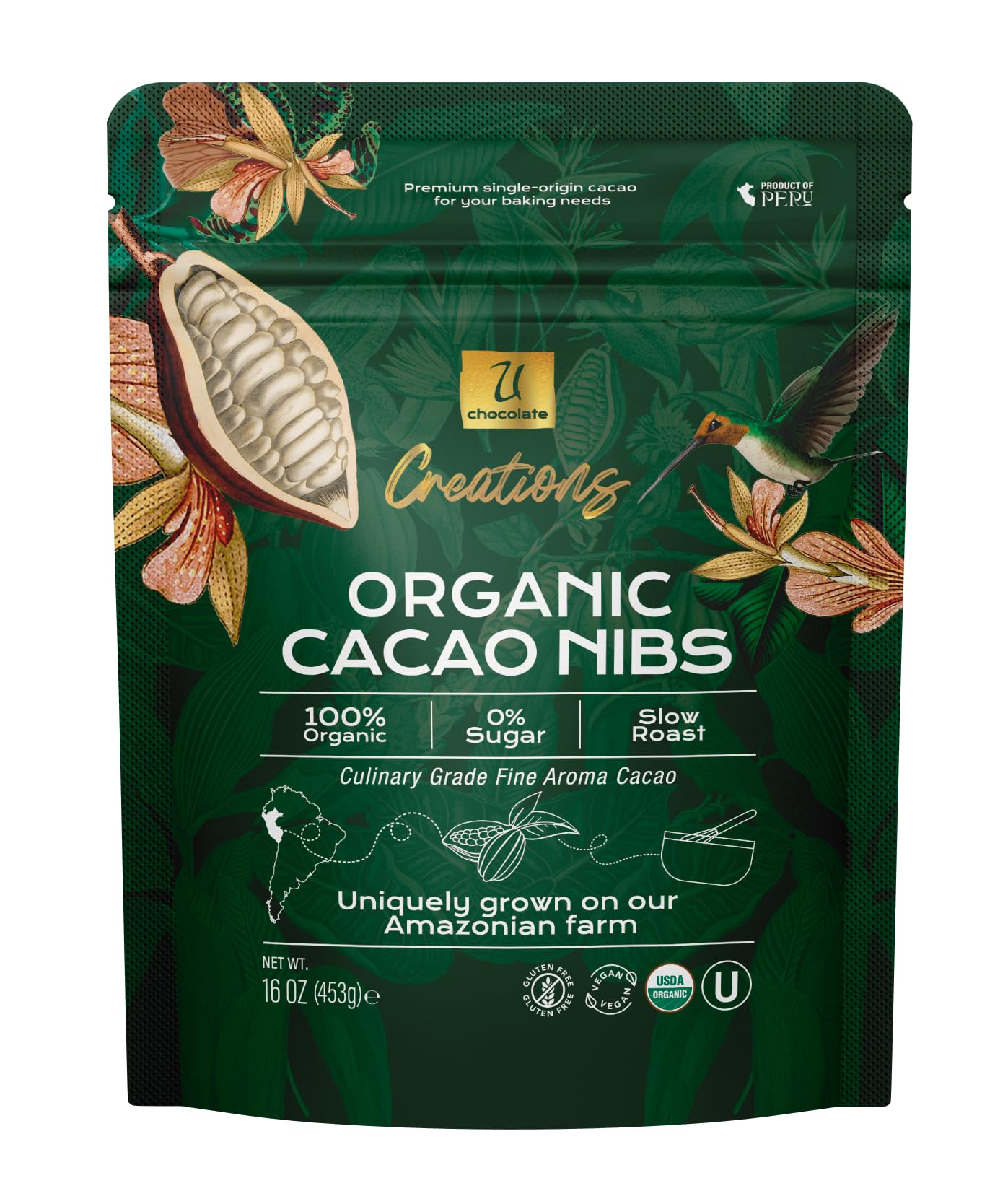 U Chocolate Organic Roasted Cacao Nibs