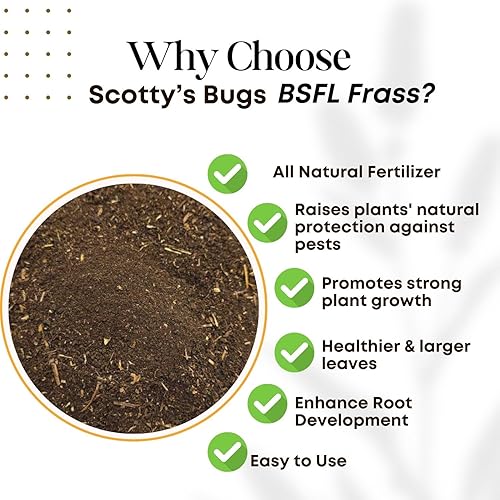 Miniatura 5 de SCOTTY'S BUGS Black Soldier - Larvas de mosca de insectos, fertilizante orgánico para verduras, jardín, flores, alimentos vegetales multiusos,