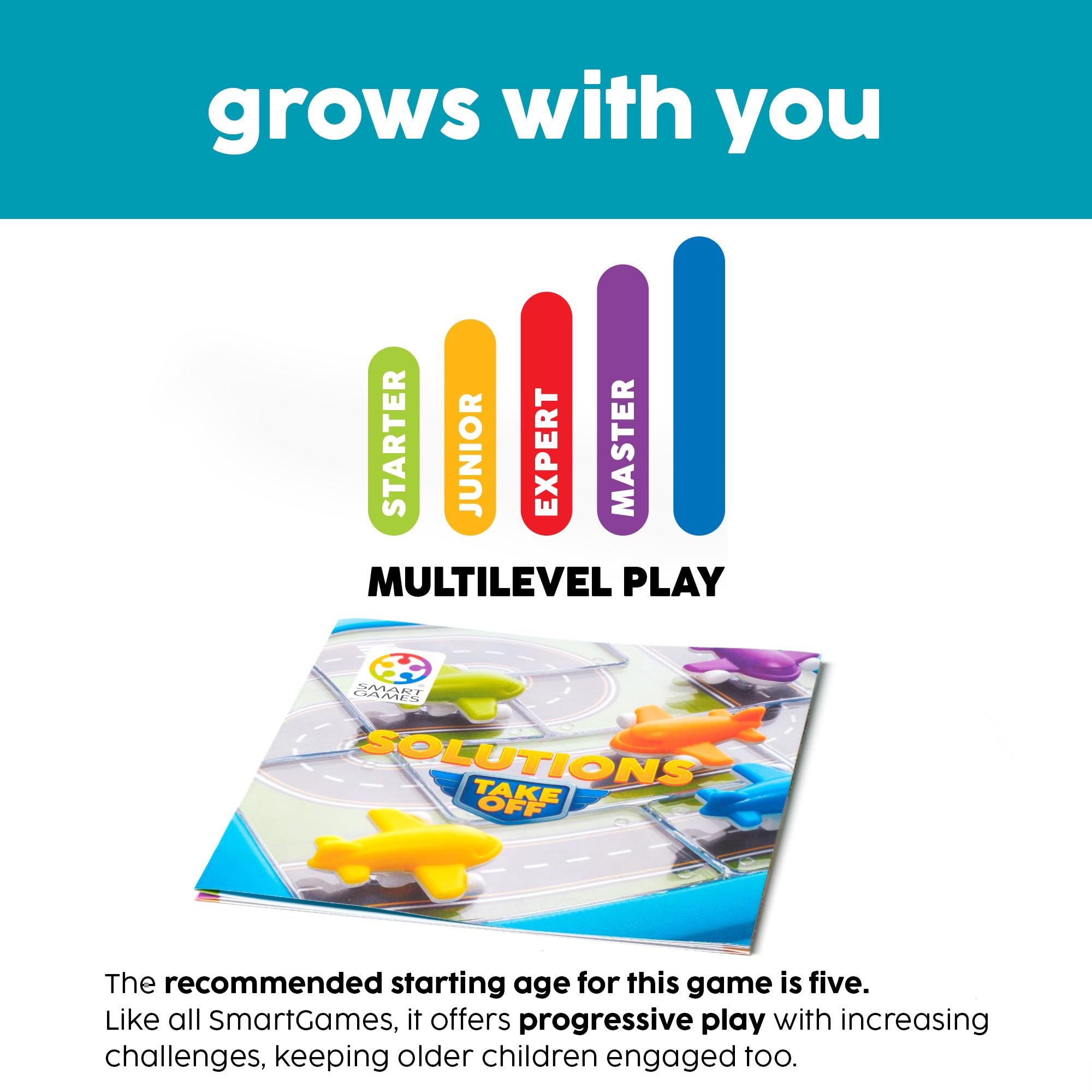 SmartGames - Take Off, 1 joueur de puzzle avec 60 défis, à partir de 5 ans