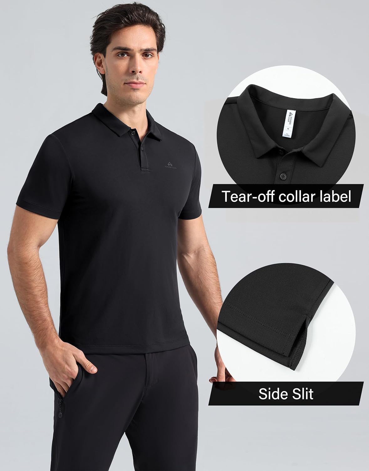Pioneer Camp Men's Golf Shirt UPF 50+ Quick Dry Polo Shirts Short Sleeve Moisture Wicking Performance Tees Collar Work Shirts - Image 5