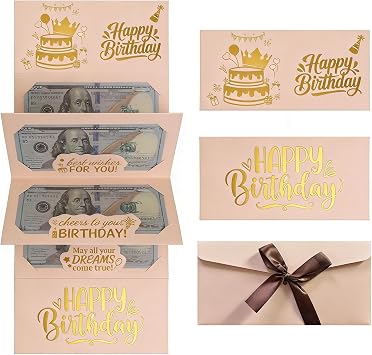 Money Envelopes for Cash Gift 21st Birthday Card 18th Birthday Gifts Blush Pink Gold Money Holder Box