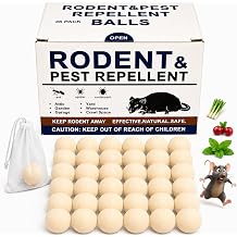 Rodent Repellent 36 Pack, Natural Mouse Repellent Ball Peppermint, Mice Repellent for Indoor & Outdoor, Long-Lasting Rodent Repellent Pouches for Patio/Home/Garage/Garden - Pets Safe