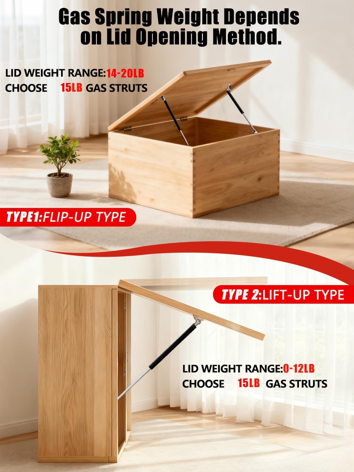 Vepagoo Gas Struts 25 Inch 15Lb/67N Shock with Mounting Brackets, Box Storage Lid Trap Door Boat Engine Hatch Lift, Heavy Lid Duty Springs (Fit 12lb-17lb Lid), 2pcs (1pair)