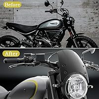Vista 6 de Parabrisas de motocicleta de carbono para motocicleta, deflector de viento, protección compatible con Ducati Scrambler Classic Icon 2015, 2016