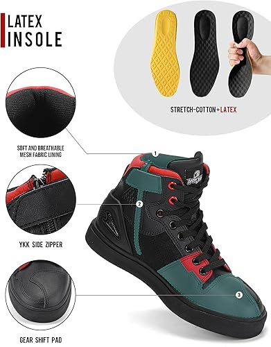 Miniatura 4 de Grapelet Zapatos de motocicleta antideslizantes para motociclismo, zapatos de equitación de calle, botas protectoras de motocross para hombres