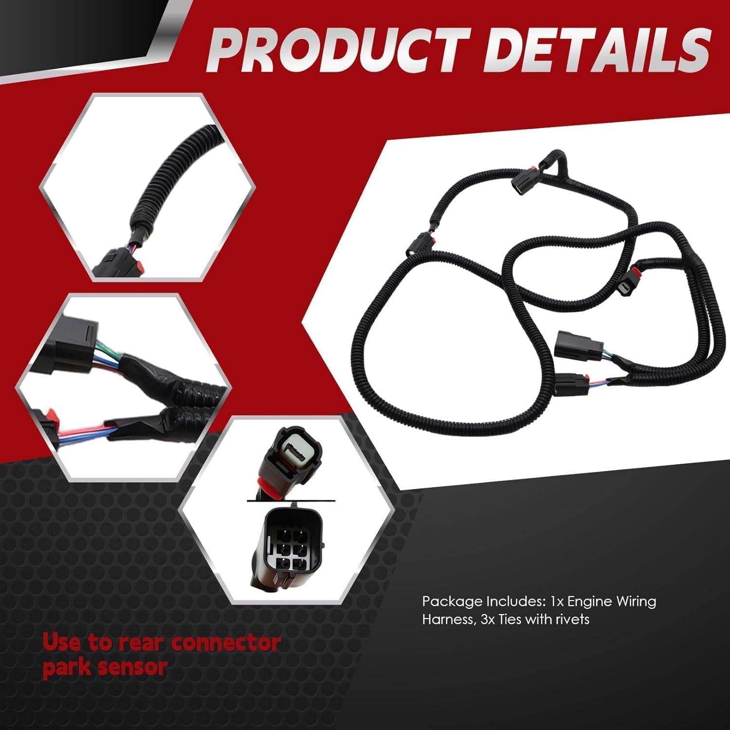 Nakkaa Rear Park Assist Wiring Harness Compatible with R-A-M 1500 2009-2019 R-A-M 2500 3500 2010-2018 Replace 68031820AA Backup Auxiliary Wire Jumper Harness Warning System