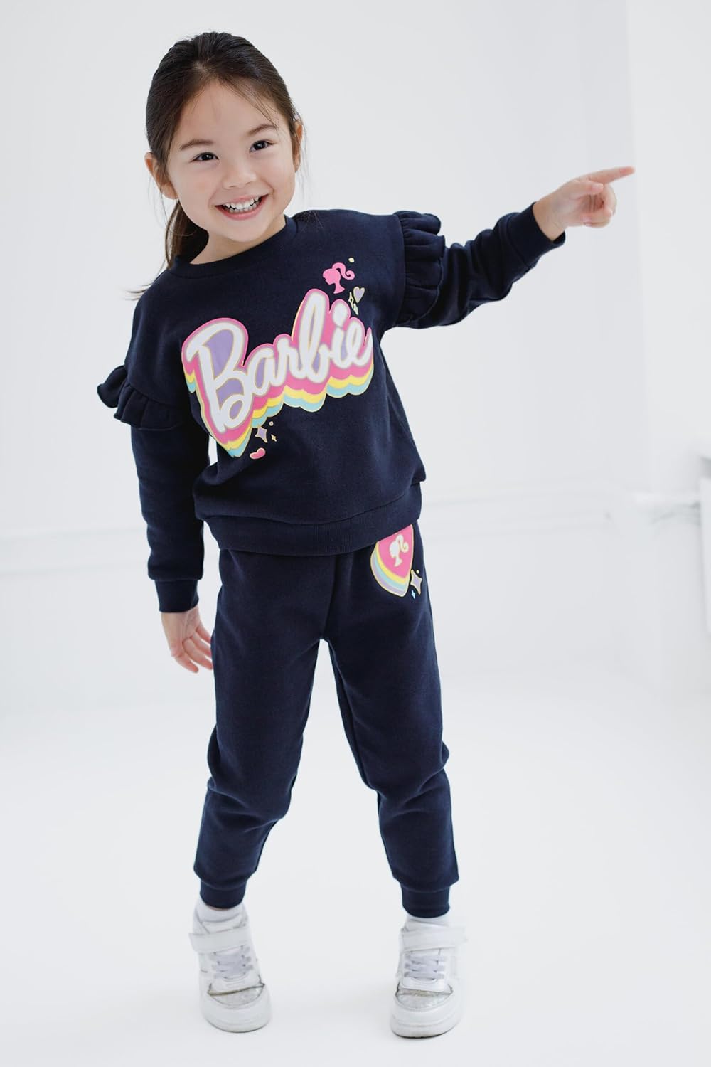 Barbie Drop Shoulder Sweatshirt and Jogger Pants Outfit Set - Image 6