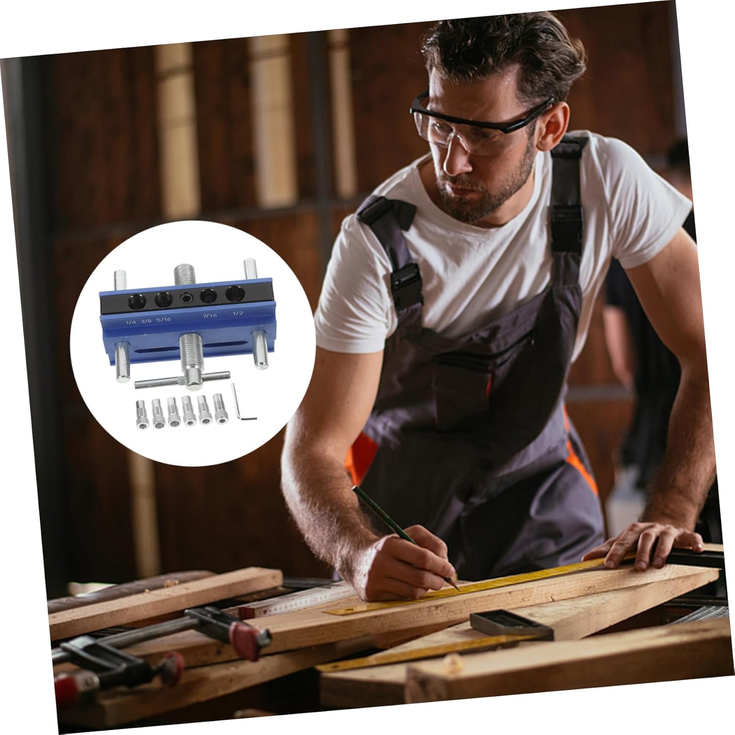 1Set Pocket Hole Jig Woodworking Tool Locator for Precise Drill Alignment Lightweight Accessory for Carpentry Projects and DIY Enthusiasts