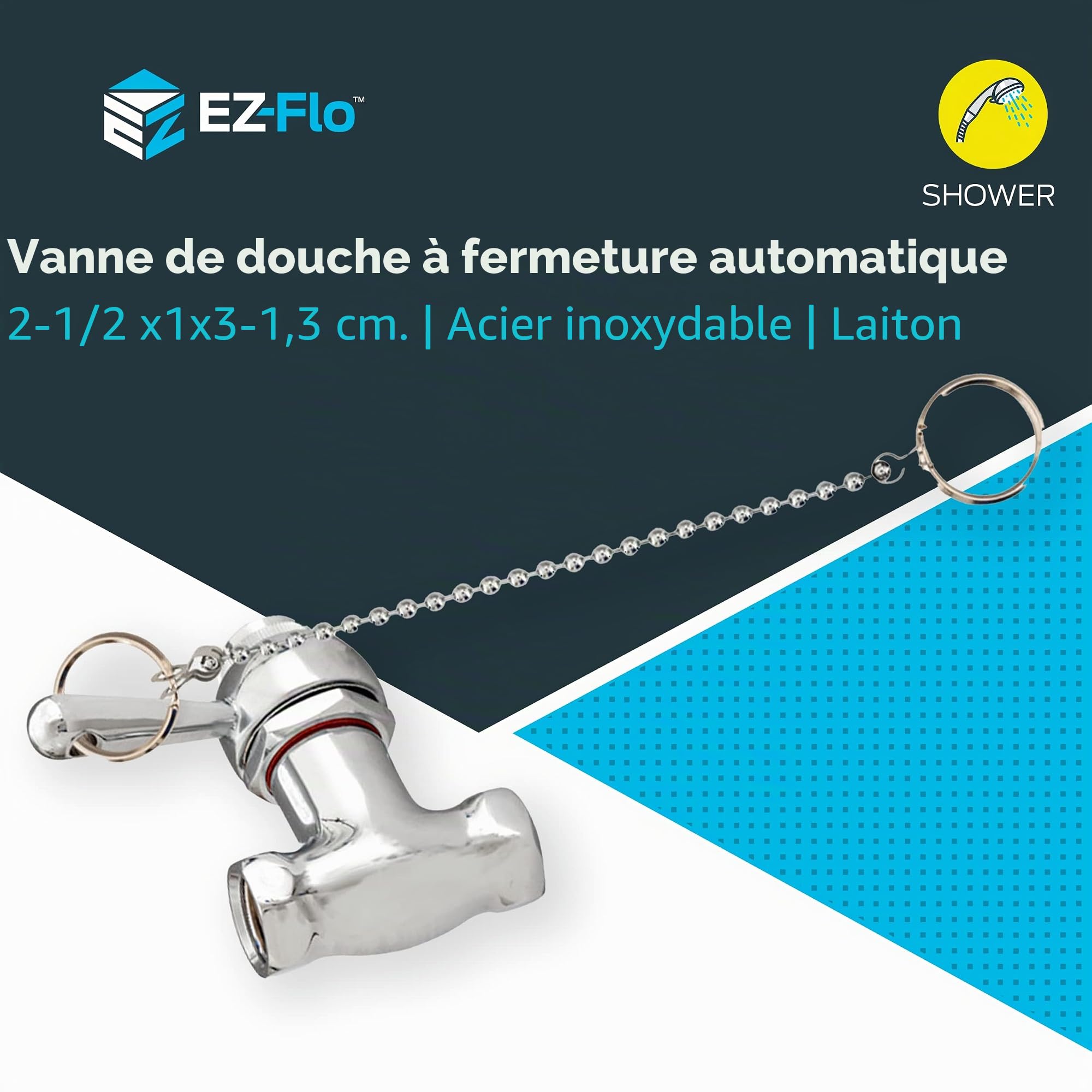 EZ-FLO 10789 Robinet de douche à chaîne à fermeture automatique