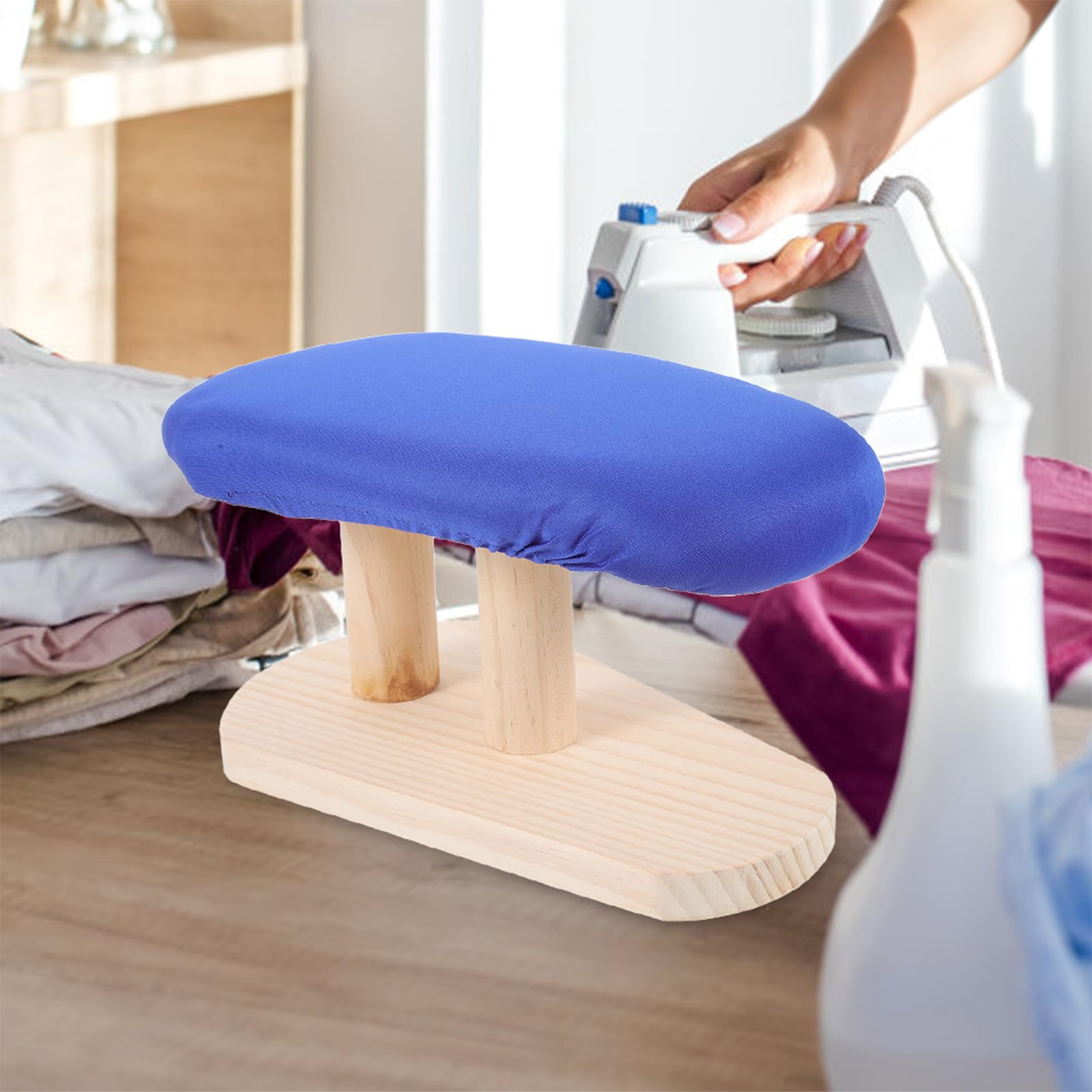 Asse da Stiro per Casa Base Stabile e Copertura Blu, Tavolo da Stiro Allungato per Piccoli Spazi e Uso Quotidiano
