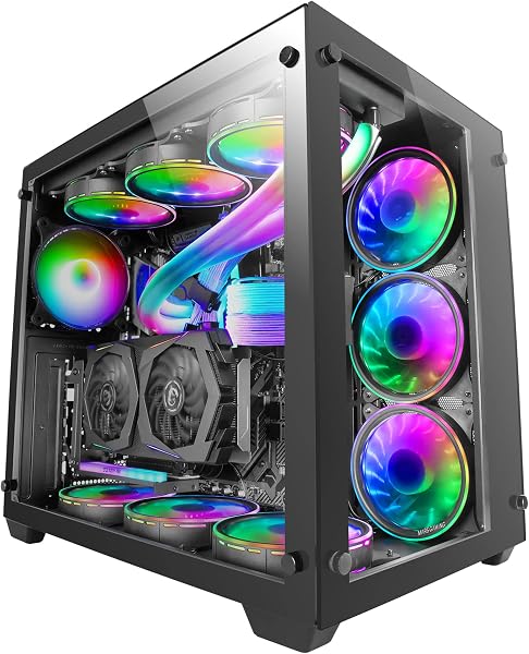 Mars Gaming MCN2, Case PC Gaming ATX, Finestra Laterale Completa, Griglia Anteriore, Design Doppia Camera, Ventola Posteriore 12cm, Nero - 5