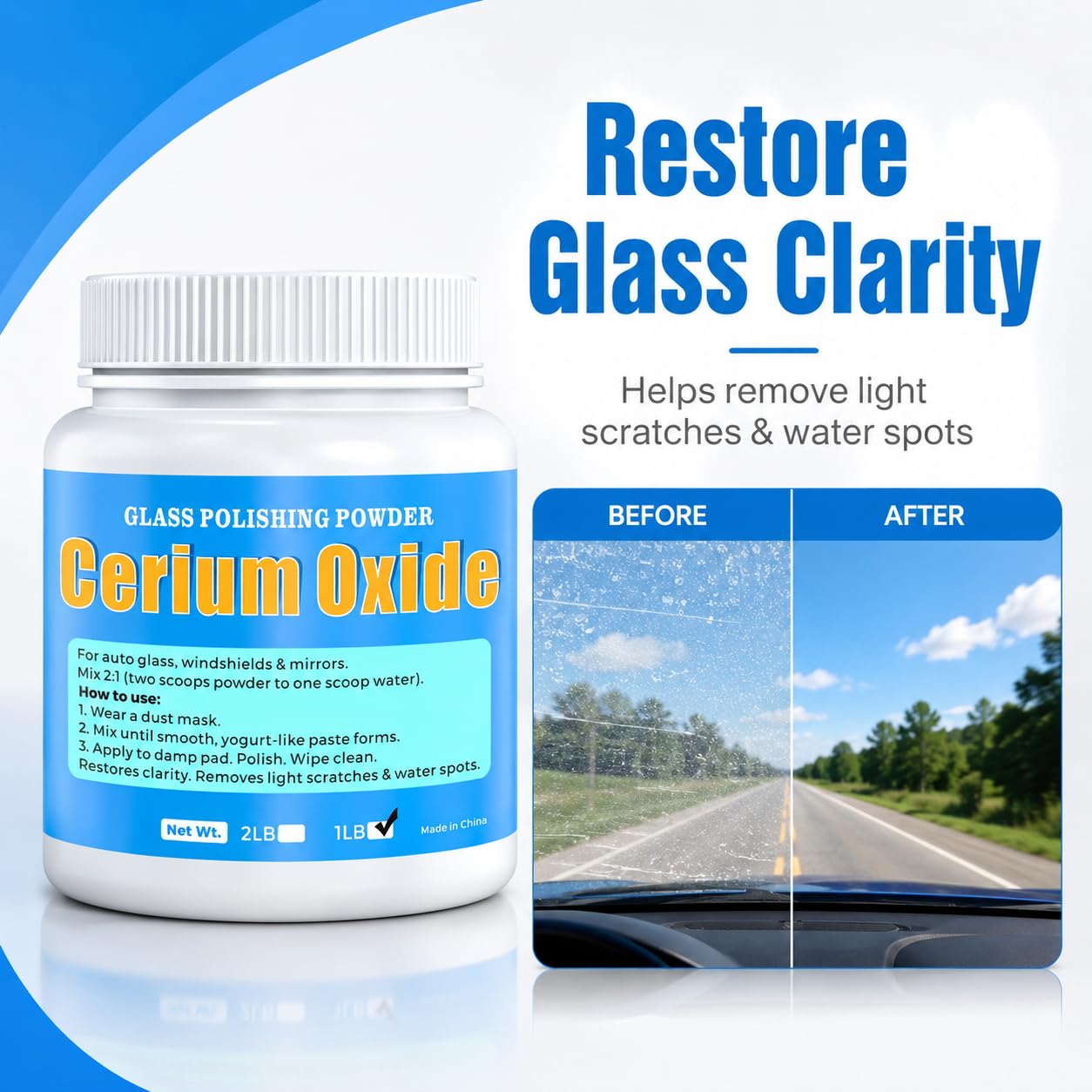 Cerium Oxide Glass Polish - Scratch & Spot Repair -2