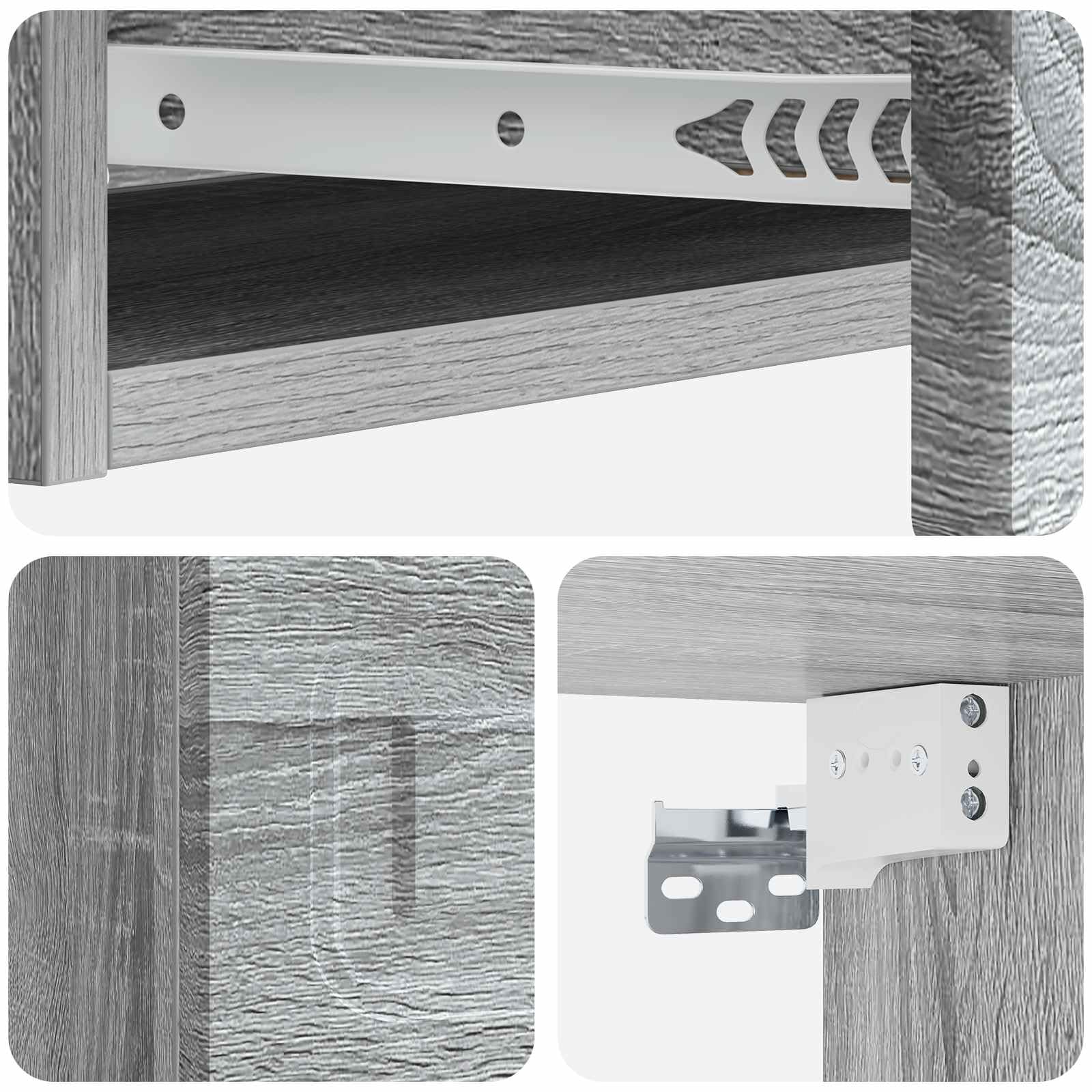 Sonoma szara szafka do przechowywania, 87,5 x 34,5 x 17 cm, z regulowanymi półkami i zamykanymi drzwiami, łatwa do czyszczenia, wykonana z drewna inżynieryjnego, do salonu lub biura.