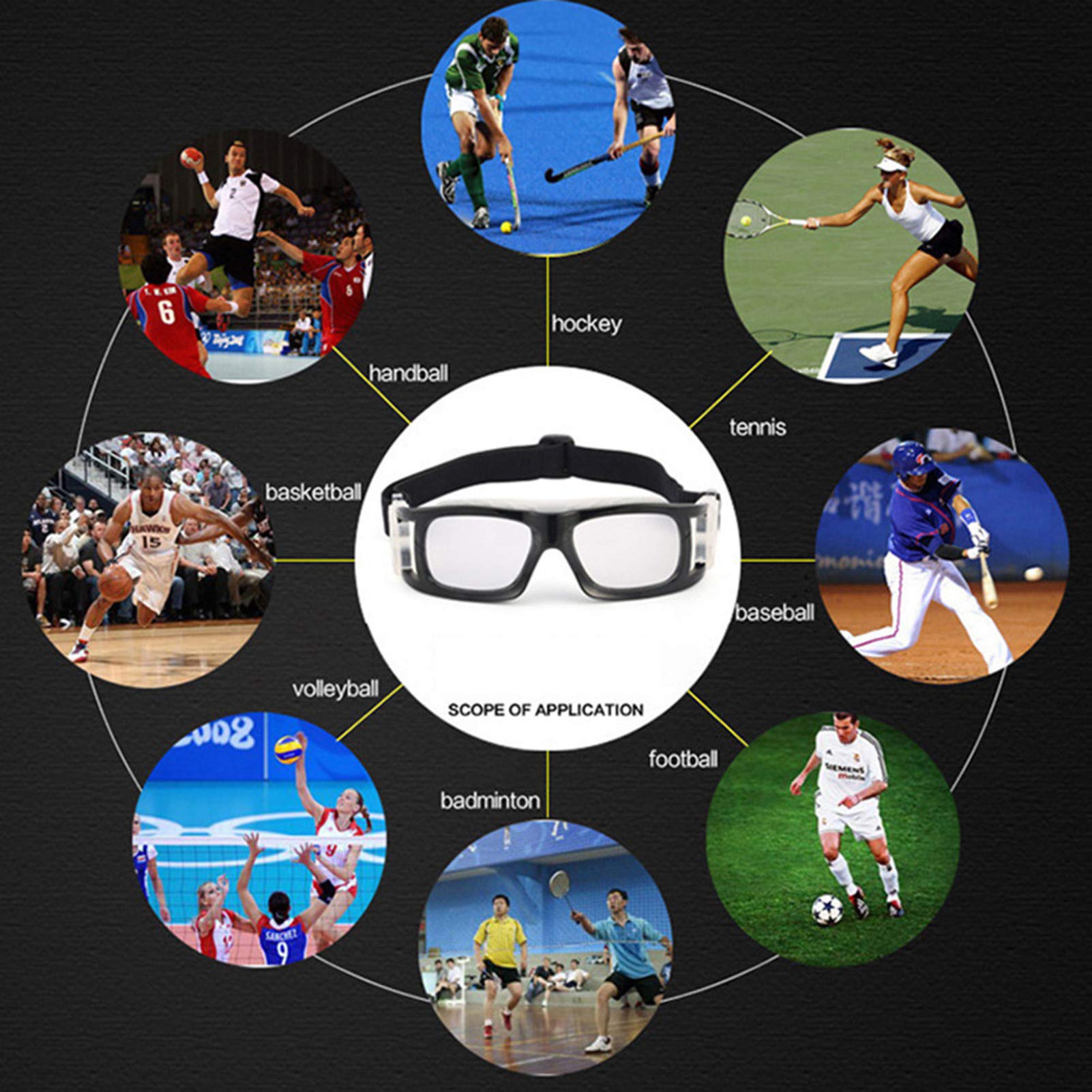 Sportbrille, Anti-Beschlag, Basketball, Dribbling, Schutzbrille für Männer und Frauen, Fußball, Tennis, Schlägerball, Brillen