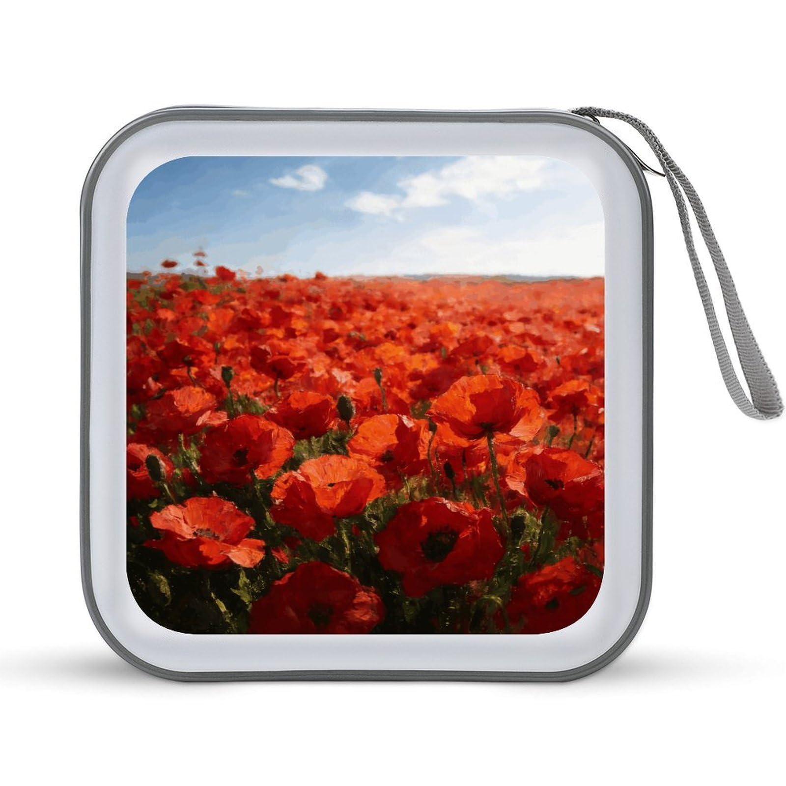Funda para DVD de 40 unidades con estampado de amapolas rojas