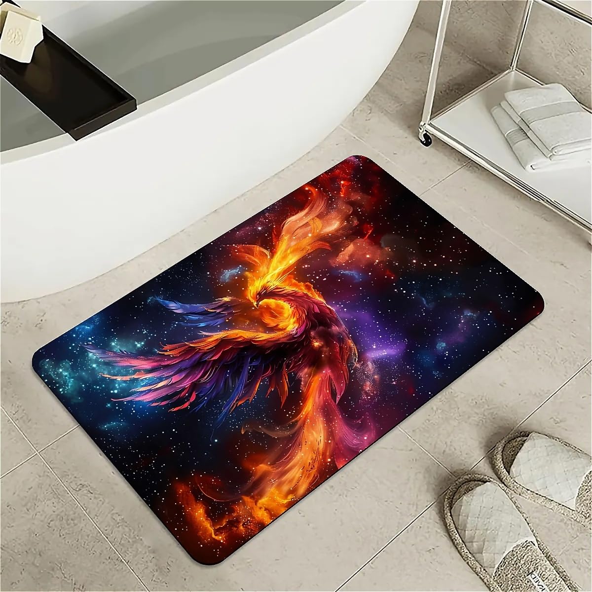 Tapis de bain en diatomite absorbant motif Monstera pour cuisine