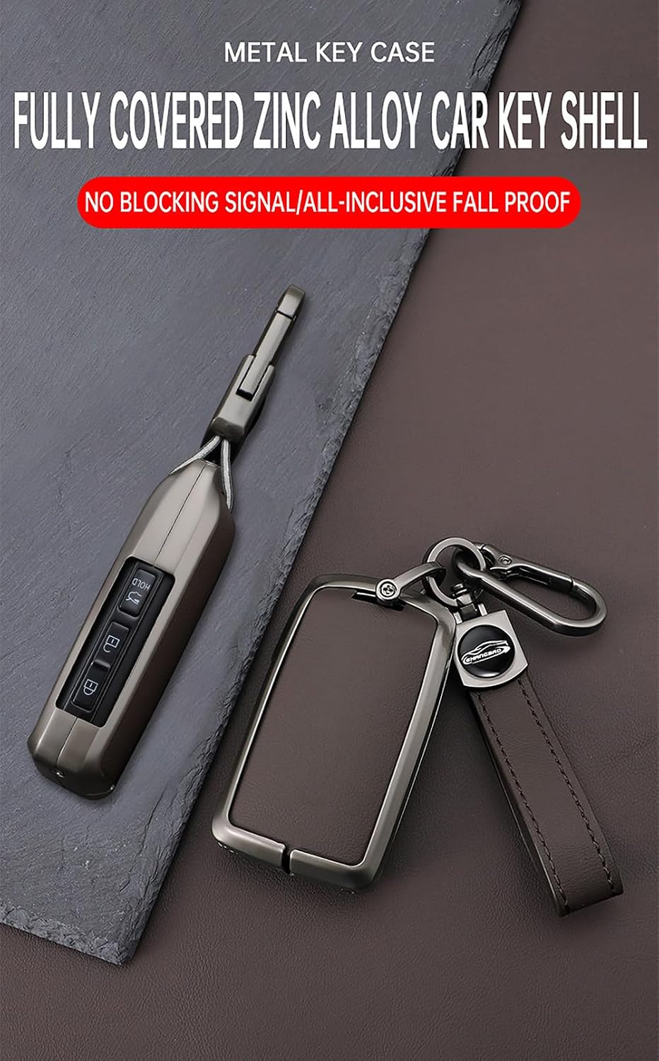 KUNIO Leather Metal Car Key Fob Cover Case Fit for Mazda 3 Alexa CX-30 CX-5 CX-8 Key Protective Cover Keychain Key Cover