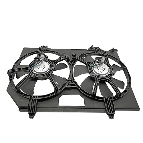 Miniatura 3 de PartsFlow Ventilador de refrigeración de doble radiador con conjunto de cubierta para Nissan X-Trail 2004 2005 2006 2007 2008 2009 2010 2011 2012