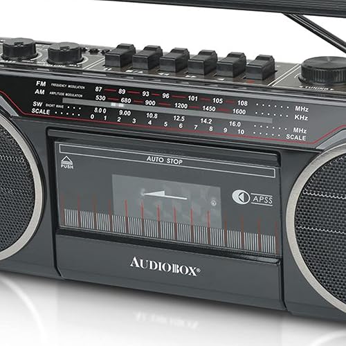 Miniatura 3 de AudioBox RXC-25BT Retrobox Sistema de altavoces de 2 vías Boombox con conectividad Bluetooth, radio AMFMSW, conexión de tarjeta USB y SD y
