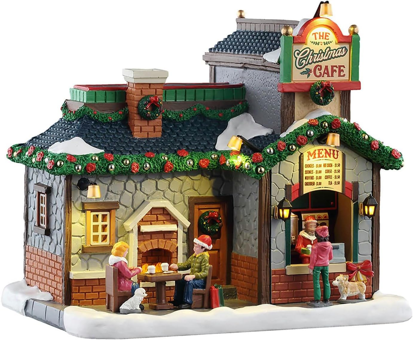 Lemax The Christmas Cafe, Battery-Operated(4.5V), Lighted Buildings, #55313