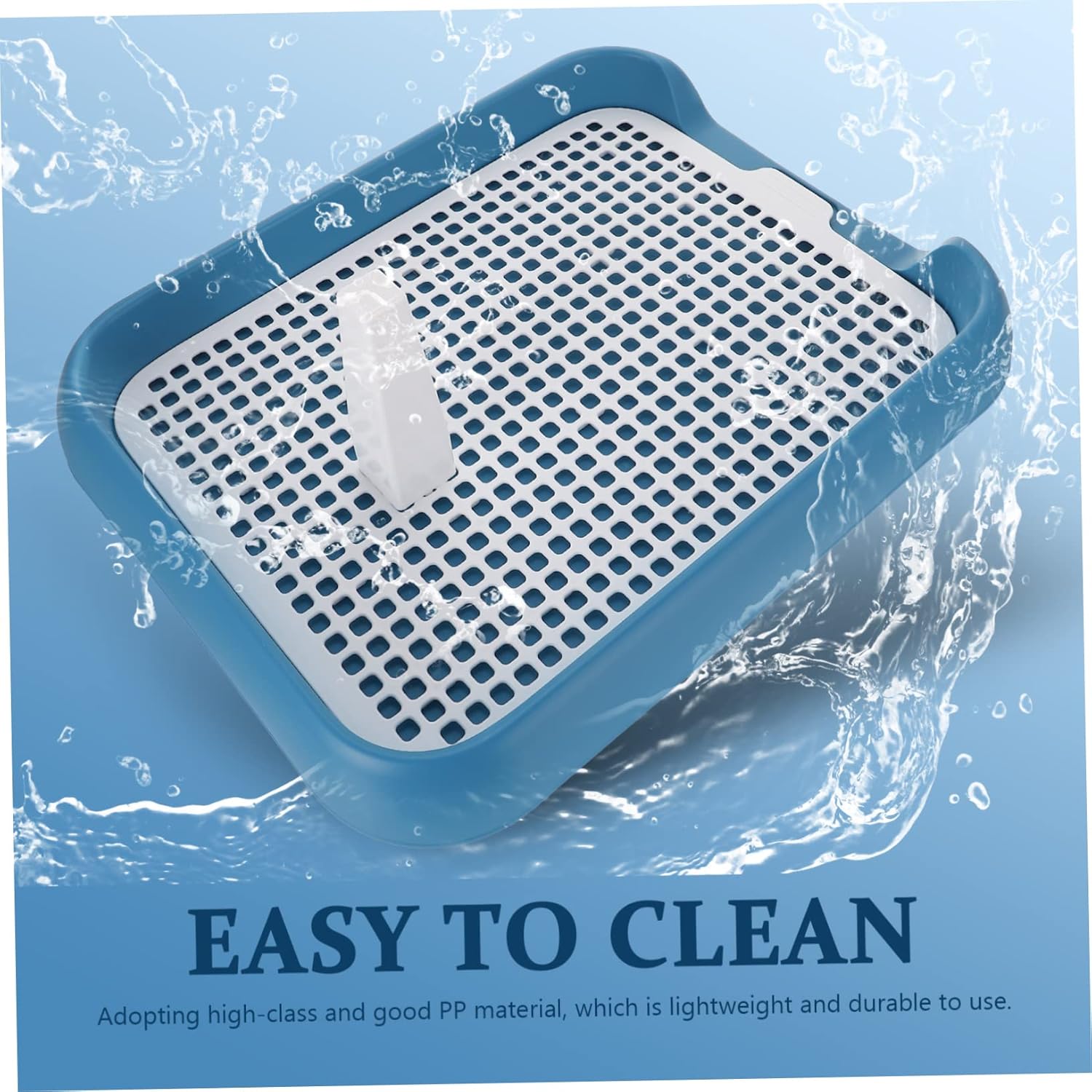 Mesh Dog Toilet with Leak Edges and Durable PP Plastic Design Puppy Potty Training Tray for Indoor Use Easy to Clean Portable Pet Toilet for Small and Large Dogs Blue