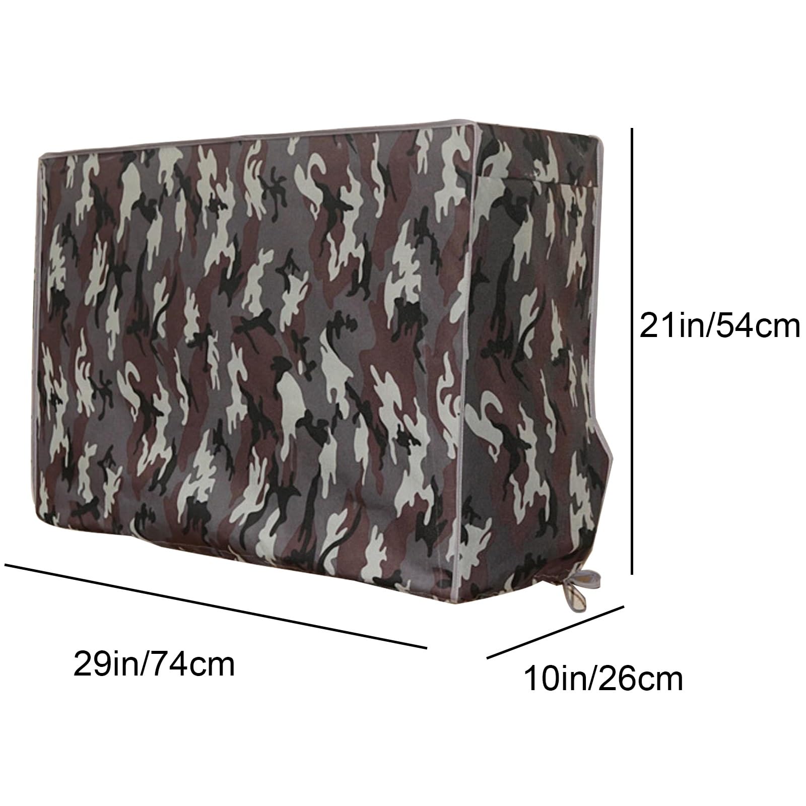 Funda para unidad de aire acondicionado con patrón ufla de tela gruesa de buey de 5 lados, protege todas las estaciones, uso al aire libre (gris, 96 x 70 x 40 cm, 96,5 x 71,1 x 40,6 cm)